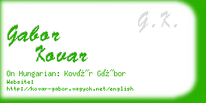 gabor kovar business card